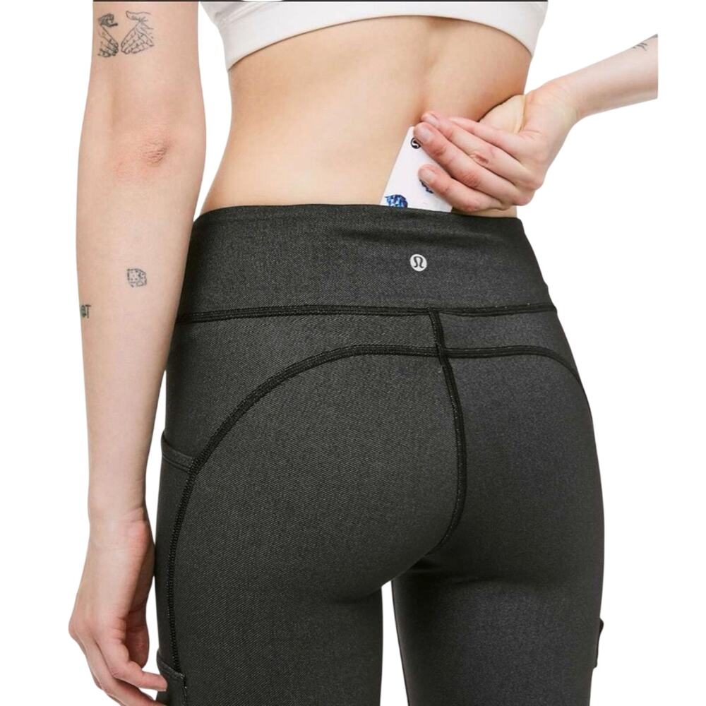 Lululemon Scenic Route 7/8 Activewear Pocket Leggings 25" Black Size 10 - Picture 9 of 16